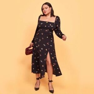 Reformation Black Sigmund Dress in Fruit Salad Print New With Tags!